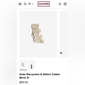 Hunter Kids Boot Socks NWT